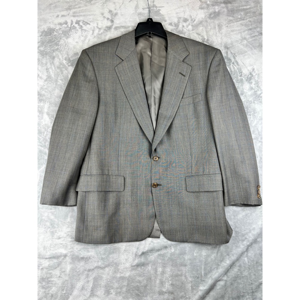 Chester Barrie‎ Gray Plaid Sport Coat 42S Pure New Wool Super 100s England